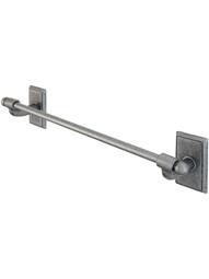 18 inch Wrought-Steel Towel Bar with Providence Rosettes in Antique Steel.